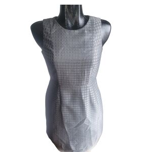 Banana Republic Gray Patterned Sleeveless Sheath Business Office Dress 2P